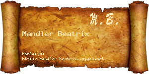 Mandler Beatrix névjegykártya